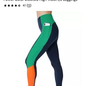 Sweaty Betty Power Color Blocked High Waist 7/8 Leggings Size 8 NWOT